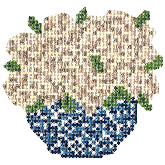 Ginger Jar Hydrangeas   White Painted Canvas Penny Linn Designs  - 1