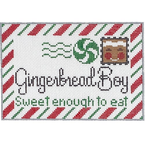 Gingerbread Boy Letter Painted Canvas Rachel Donley  - 1