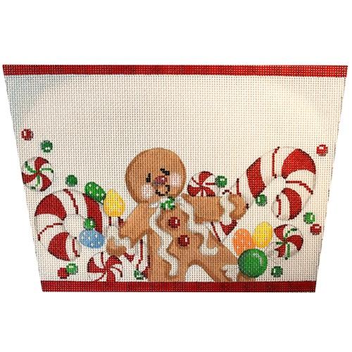 Gingerbread Boy Stocking Cuff Painted Canvas Associated Talents 