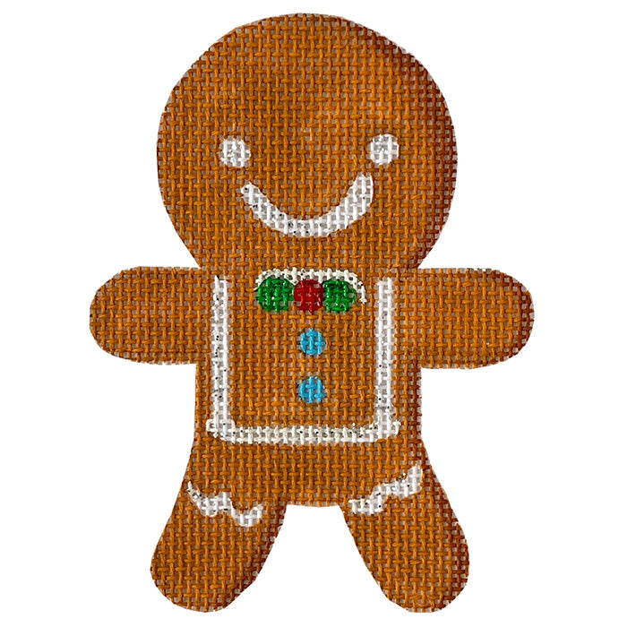 Gingerbread Boy with Gumdrop Tie Painted Canvas All About Stitching/The Collection Design  - 1
