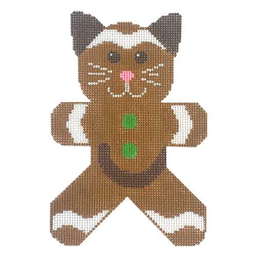 Gingerbread Cat Painted Canvas Rachel Donley 