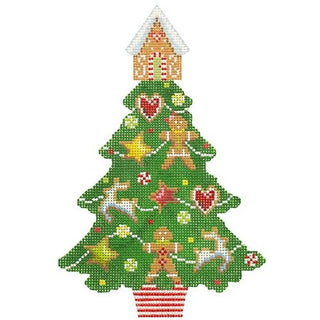Gingerbread Christmas Tree Painted Canvas Kirk & Bradley 

