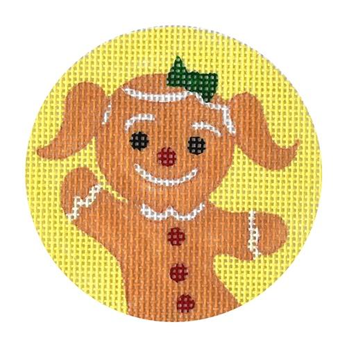 Gingerbread Girl Ornament Painted Canvas Love You More  - 1
