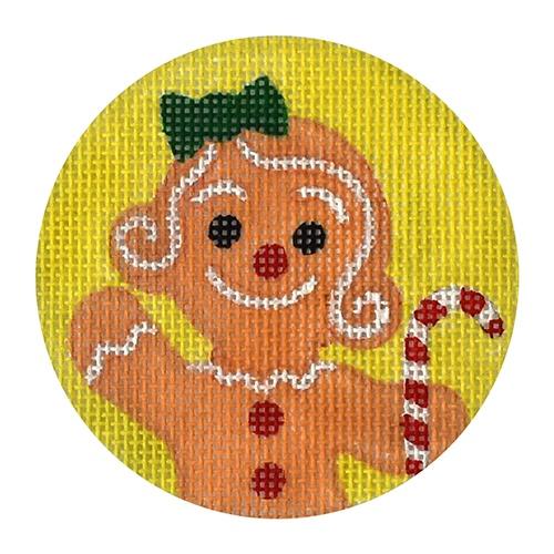 Gingerbread Girl with Candy Cane Painted Canvas Love You More 
