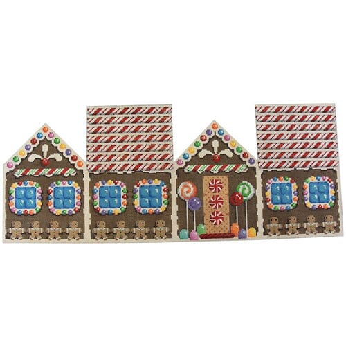 Gingerbread House / Candy Cane Roof Painted Canvas Associated Talents 