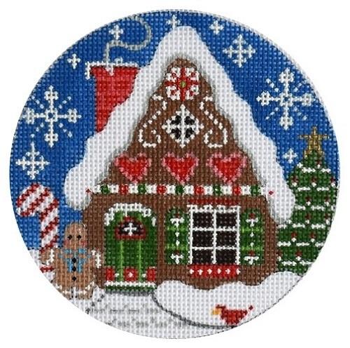 Gingerbread House Ornament Painted Canvas Danji Designs 