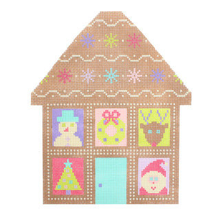 Gingerbread House Stand Up Painted Canvas Stitch Rock Designs 
