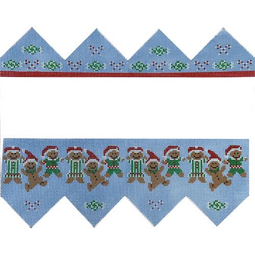 Gingerbread Kids 3D Present Ornament Painted Canvas Tina Griffin Designs  - 1