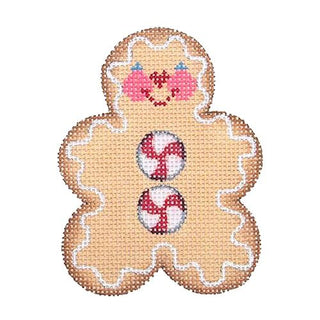 Gingerbread Man   Peppermint Buttons Painted Canvas Burnett & Bradley 
