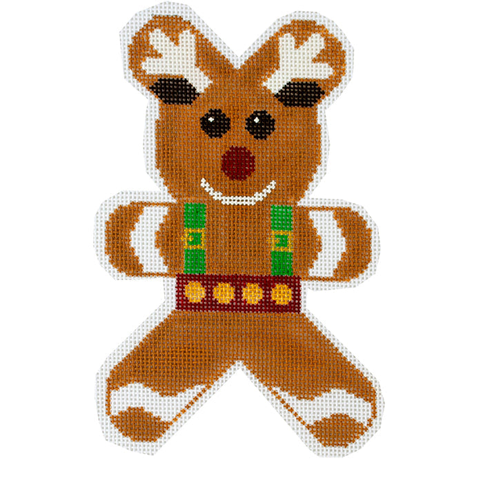 Gingerbread Reindeer Painted Canvas Rachel Donley  - 1