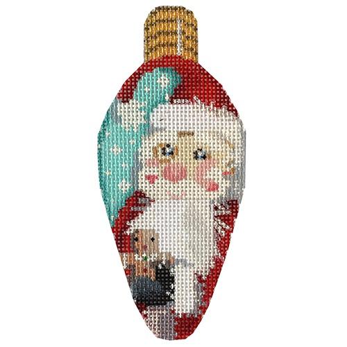 Gingerbread Santa Light Bulb Painted Canvas Associated Talents  - 1