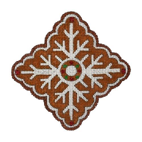 Gingerbread Snowflake Painted Canvas All About Stitching/The Collection Design  - 1