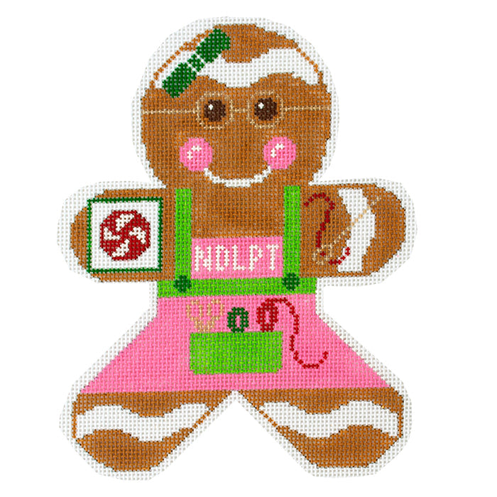 Gingerbread Stitcher Painted Canvas Rachel Donley  - 1