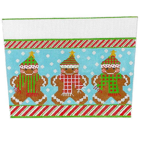 Gingerbread Stocking Cuff CH Painted Canvas Danji Designs  - 1
