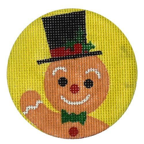 Gingerbread Top Hat Ornament Painted Canvas Love You More  - 1