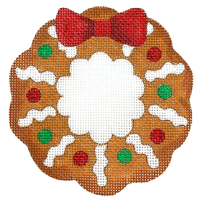 Gingerbread Wreath Painted Canvas All About Stitching/The Collection Design  - 1