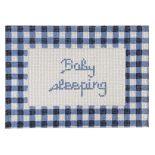 Gingham Baby Sleeping Blue Painted Canvas KCN Designers 