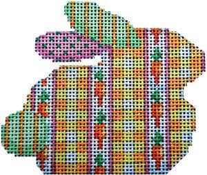 Gingham / Carrots Baby Bunny Painted Canvas Associated Talents 
