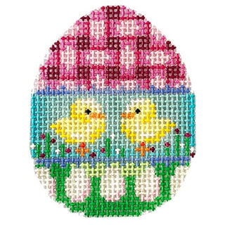 Gingham / Chicks / Eggs Mini Egg Painted Canvas Associated Talents 
