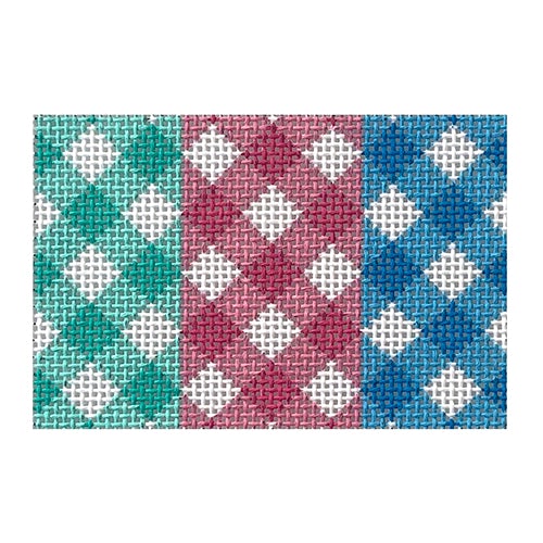 Gingham Insert - Aqua, Pink & Blue Painted Canvas Two Sisters Needlepoint 