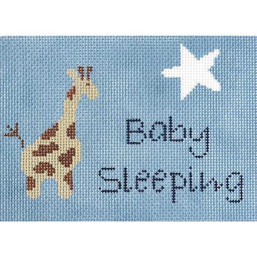 Giraffe Baby Sleeping - Blue Painted Canvas J. Child Designs 