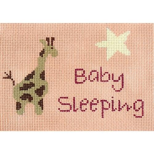 Giraffe Baby Sleeping - Pink Painted Canvas J. Child Designs 