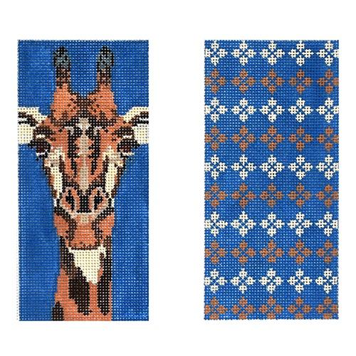 Giraffe Double Eyeglass Case Painted Canvas Anne Fisher Needlepoint LLC  - 1