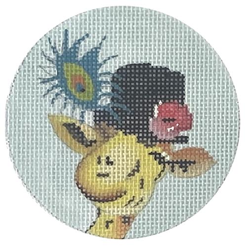 Giraffe with Top Hat Painted Canvas Colors of Praise  - 1