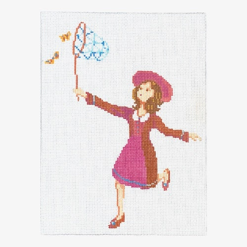 Girl with a Net Painted Canvas A Stitch in Time 