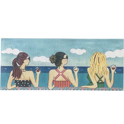 Girls at the Beach Painted Canvas Alice Peterson Company 