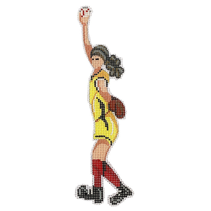 Girl's Softball Ornament Painted Canvas Patti Mann  - 1