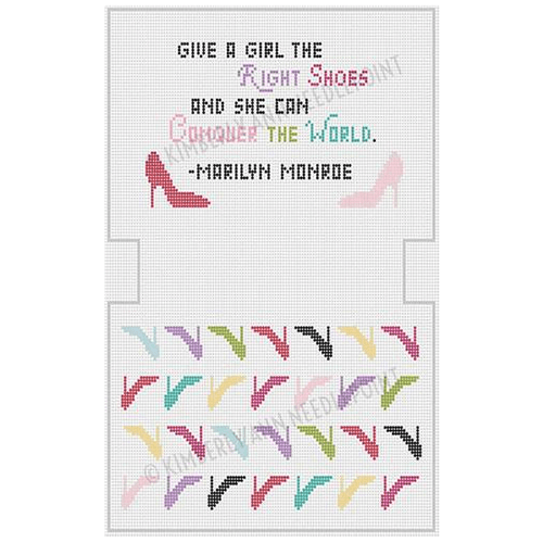 Give a Girl the Right Shoes Painted Canvas Kimberly Ann Needlepoint  - 1