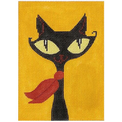 Glamour Puss with Stitch Guide Painted Canvas Eye Candy Needleart  - 1