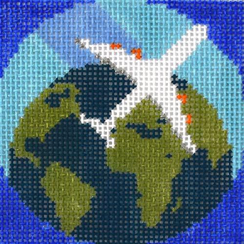 Globe Insert Painted Canvas The Meredith Collection  - 1