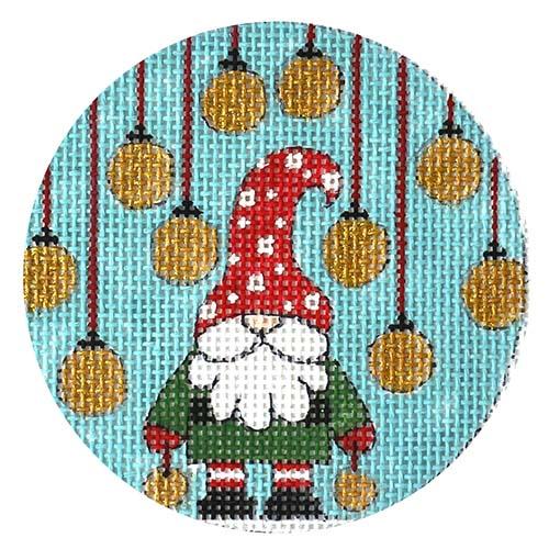 Gnome and Ornaments Painted Canvas Alice Peterson Company 