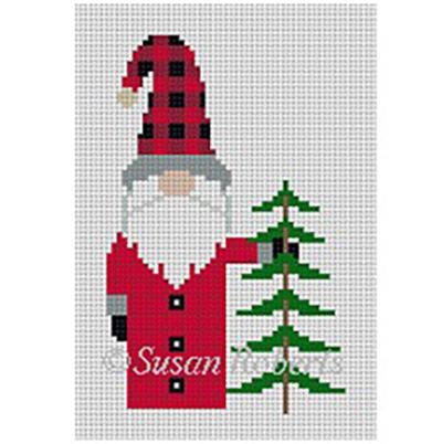 Gnome with Tree Painted Canvas Susan Roberts Needlepoint Designs Inc.  - 1