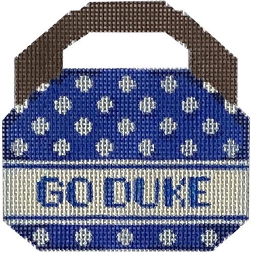 Go Duke Dotted Mini Bermuda Bag Painted Canvas Two Sisters Needlepoint 