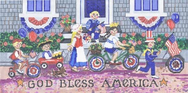 God Bless America 1 Painted Canvas Cooper Oaks Design  - 1
