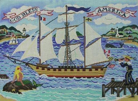 God Bless America Painted Canvas Cooper Oaks Design  - 1