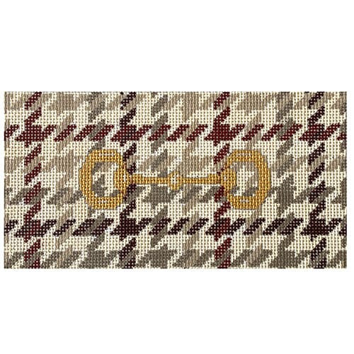 Gold Bit on Glen Plaid Insert Painted Canvas Associated Talents 