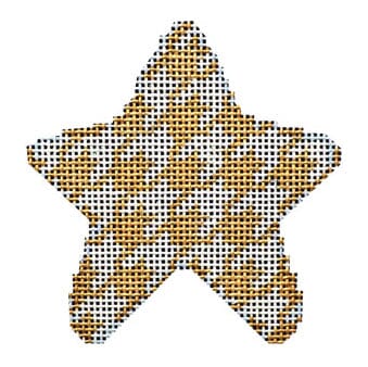 Gold Houndstooth Mini Star Painted Canvas Associated Talents 