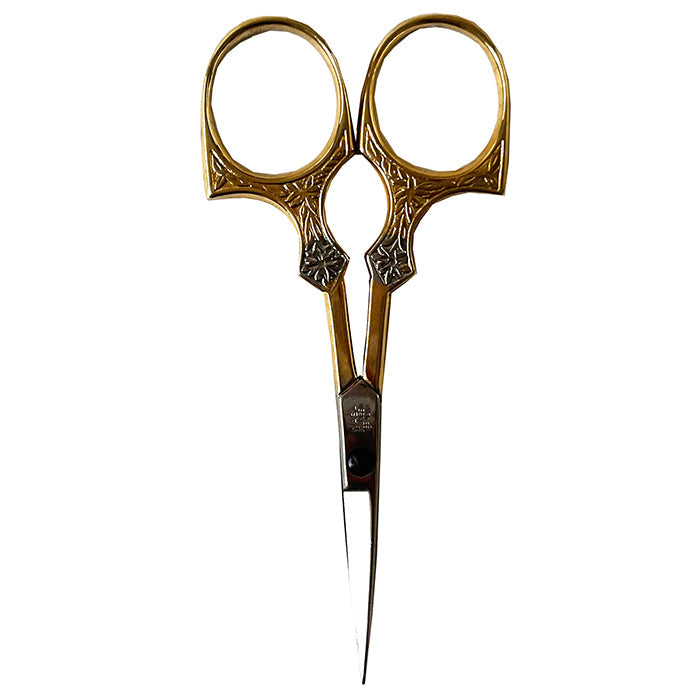 Gold Plated 3.5" Diamond Star Scissors Accessories Fleur de Paris 
