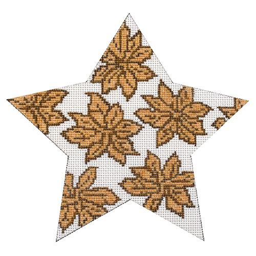 Gold Poinsettia Star Painted Canvas Whimsy & Grace 
