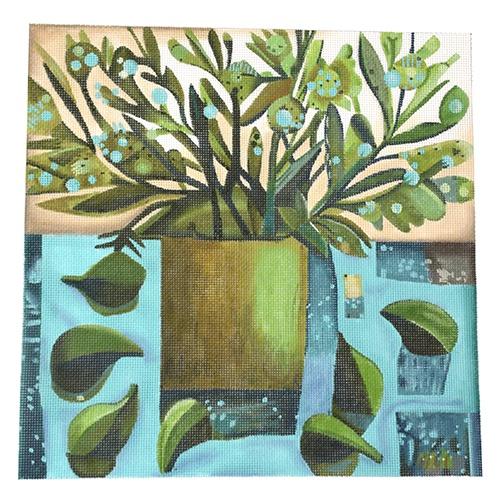 Gold Pot & Figs Painted Canvas Melissa Shirley Designs  - 1