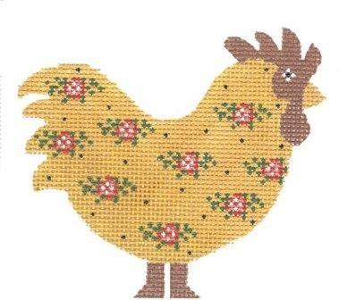 Gold Rooster Painted Canvas Cooper Oaks Design  - 1