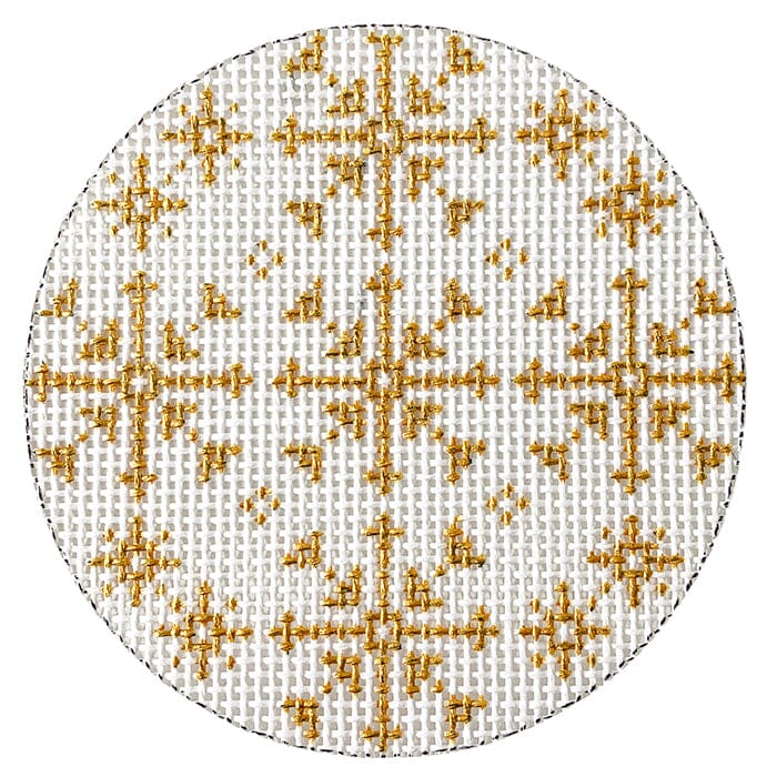 Gold Snowflakes Painted Canvas CBK Needlepoint Collections 