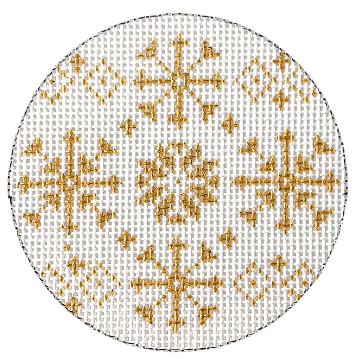 Gold Snowflakes Small Painted Canvas CBK Needlepoint Collections 
