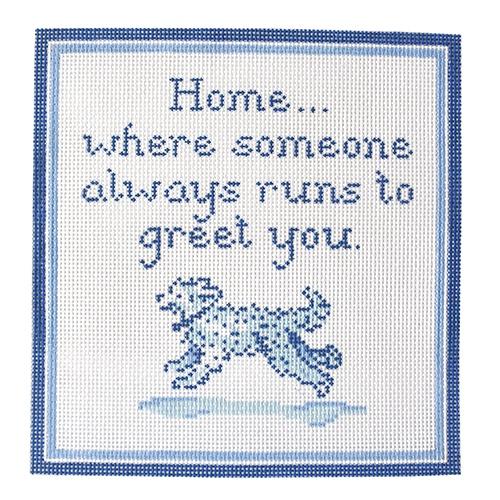 Golden Doodle Painted Canvas The Plum Stitchery  - 1