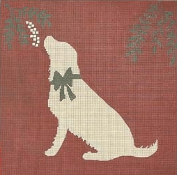 Golden Mistletoe Painted Canvas CBK Needlepoint Collections  - 1