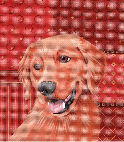 Golden Retriever Painted Canvas Labors of Love Needlepoint  - 1